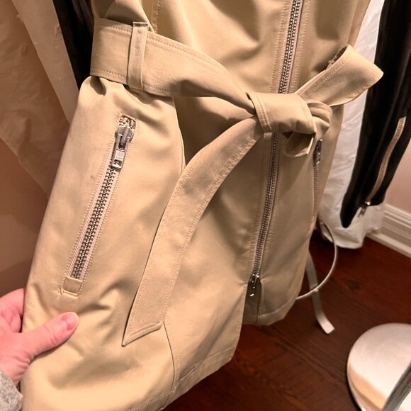 MACKAGE Tan and Leather Trench Coat - Picture 3 of 6